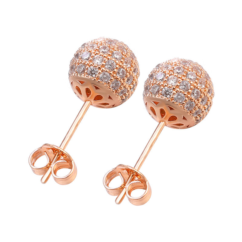 Rose Gold White ZIRCONIUM-6MM (with earplug)