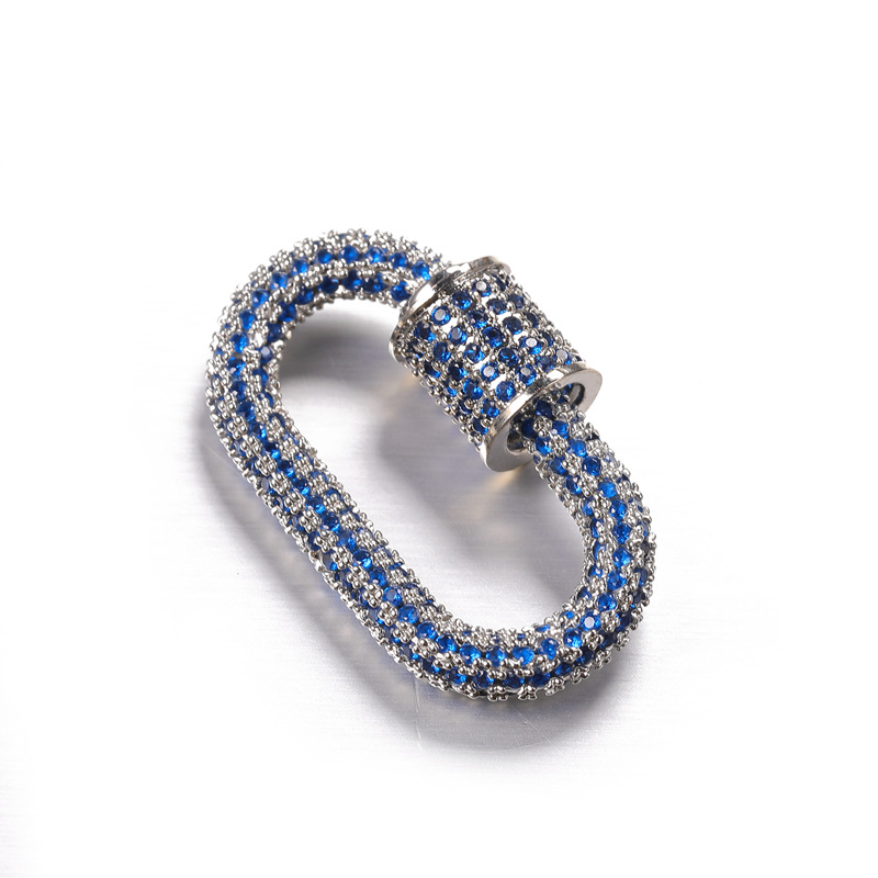 silver color plated with dark blue rhinestone