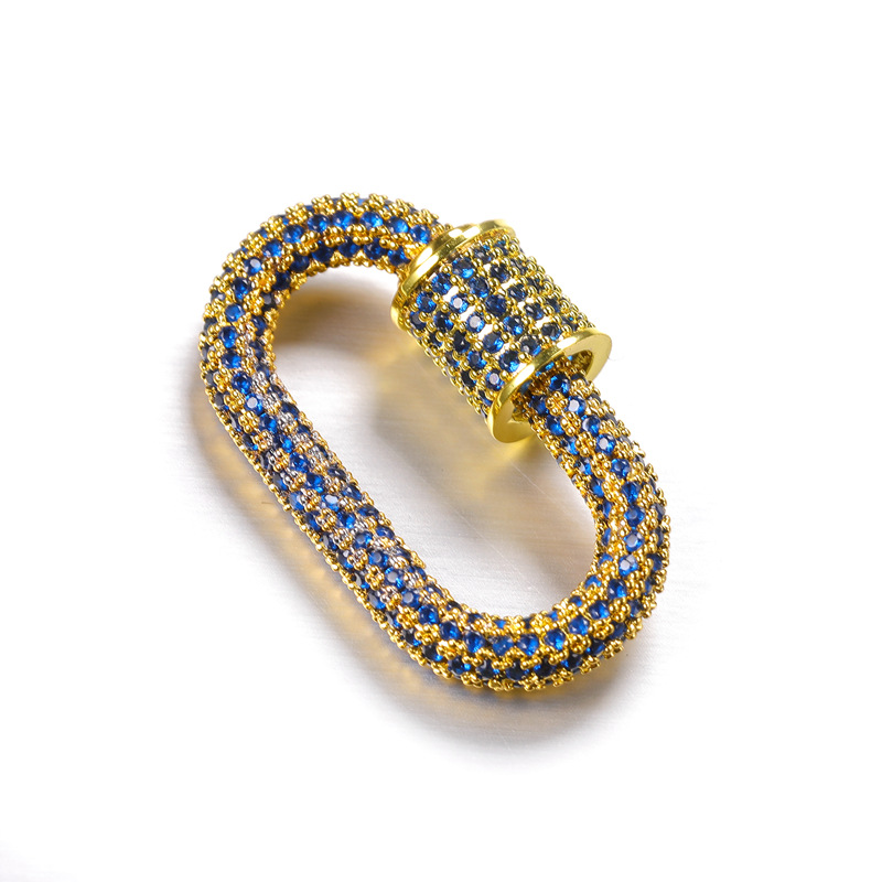gold color plated with dark blue rhinestone