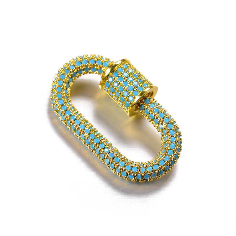 2:gold color plated with blue rhinestone