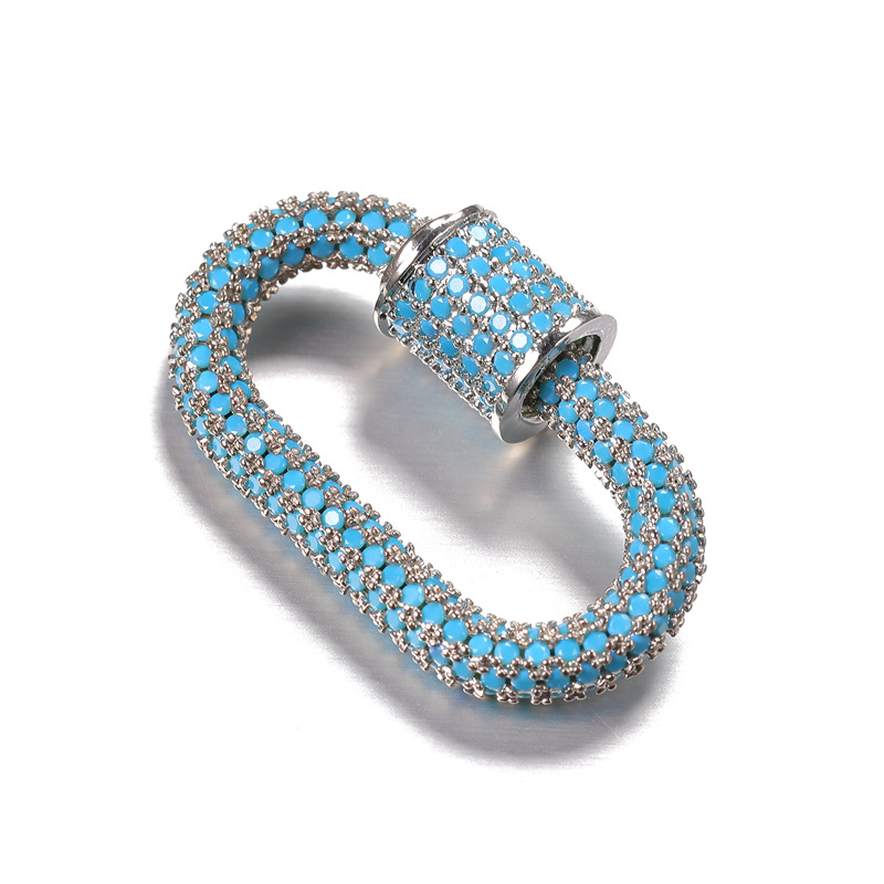 silver color plated with blue rhinestone