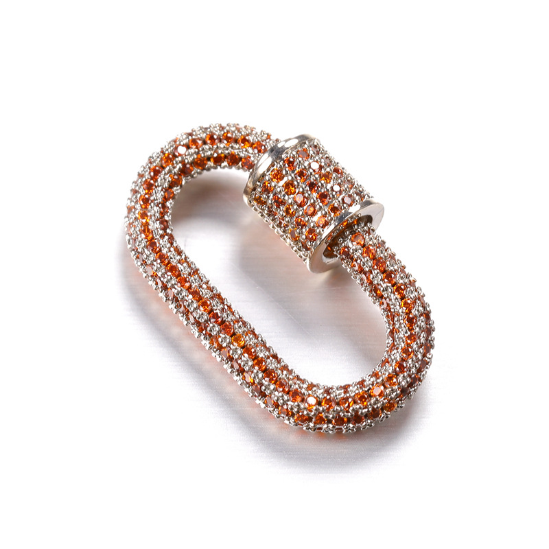 silver color plated with orange rhinestone