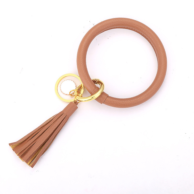 3:Solid Brown coffee bracelet key chain