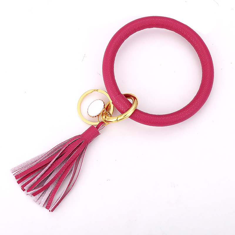 7:Solid rose, red bracelet, key ring