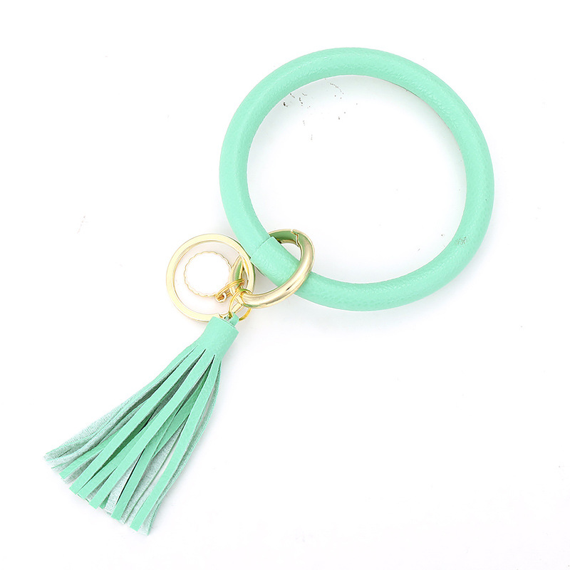 Plain light green bracelet key chain B46-0404