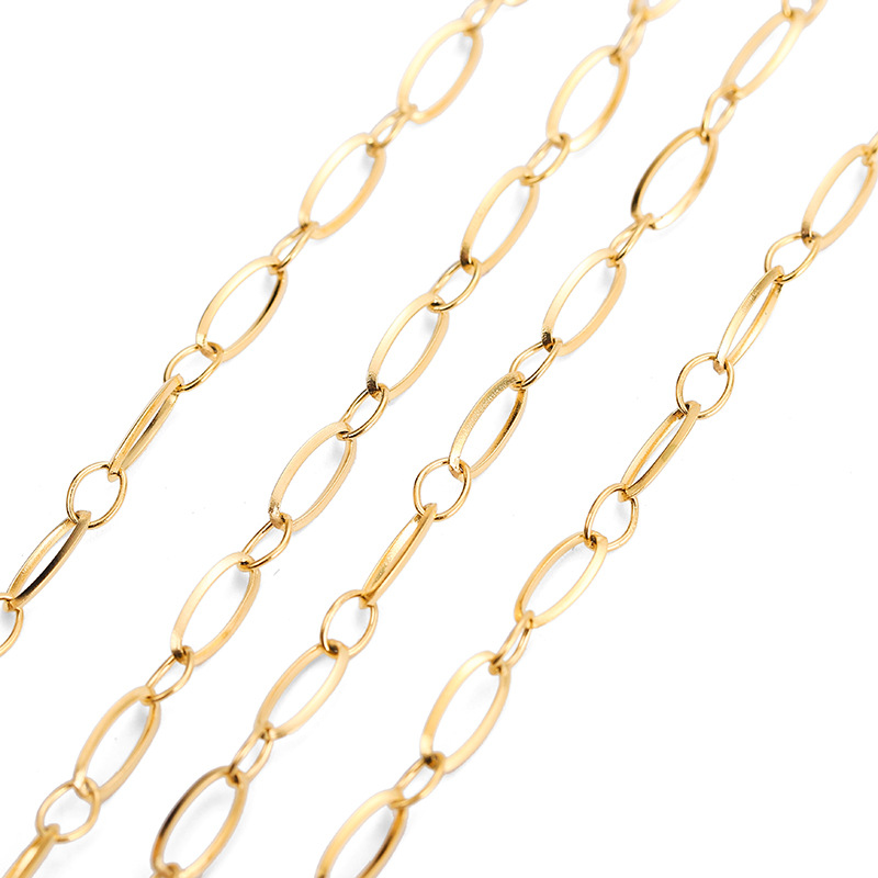 1:Golden 4mm wide triangle chain