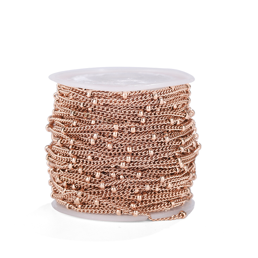 Rose gold wire diameter 0.5mm/width 2.0mm/bead 3mm