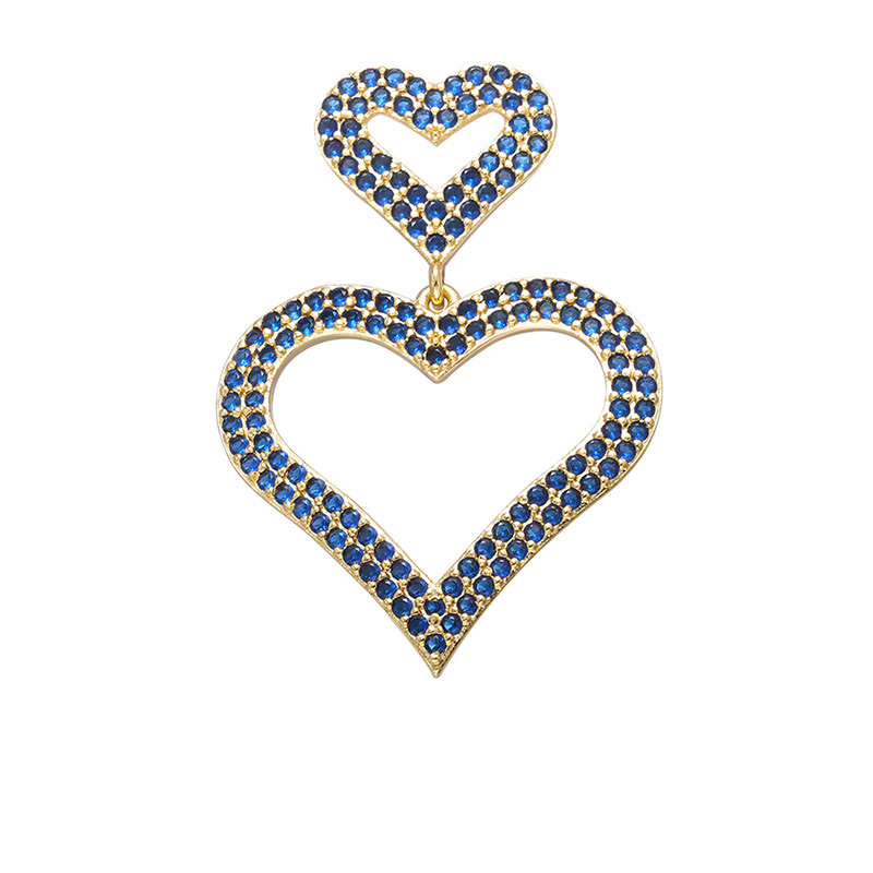 gold color plated with deep blue rhinestone