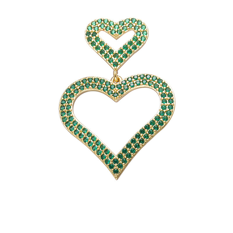 gold plated with green rhinestone