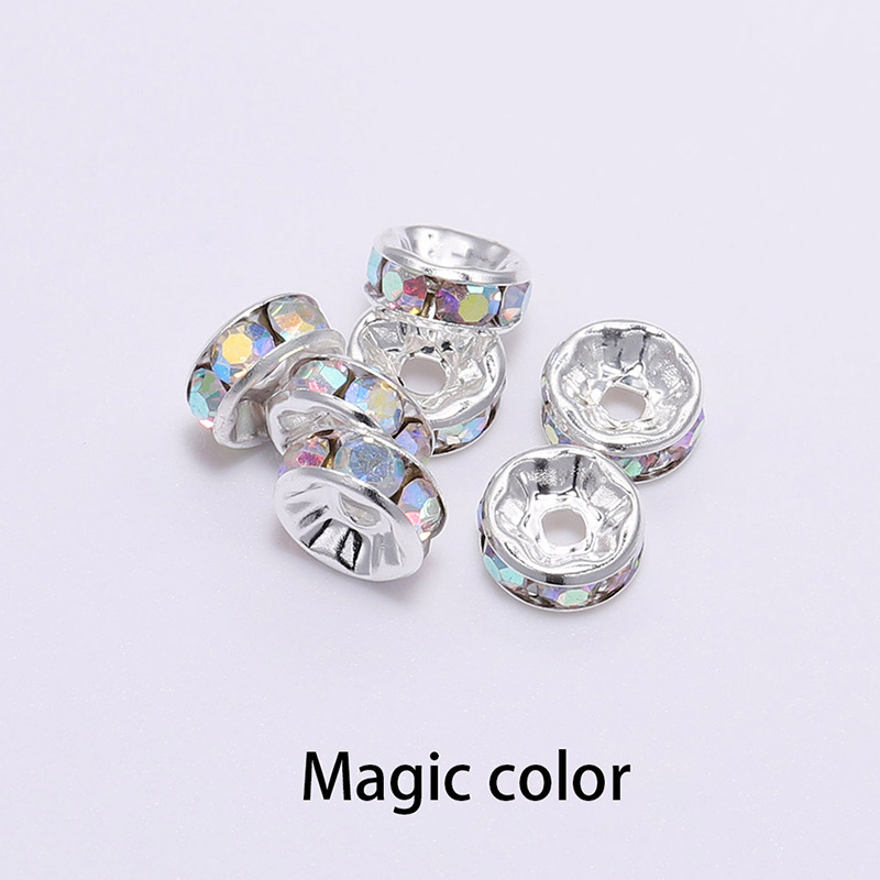 gold color plated with AB color rhinestone【50pcs