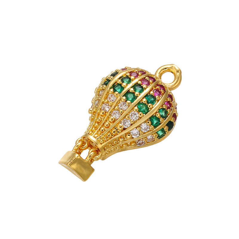 gold color plated with red green rhinestone
