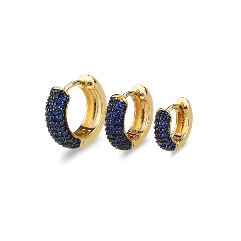 Small Size gold-plated blue zirconium