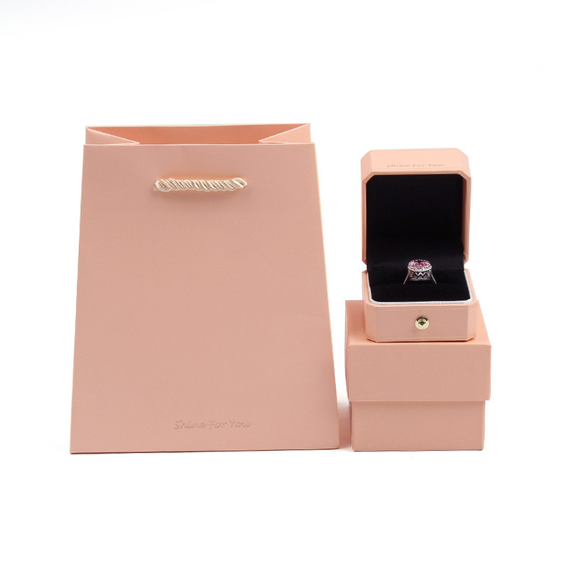 Pink single ring box handbag