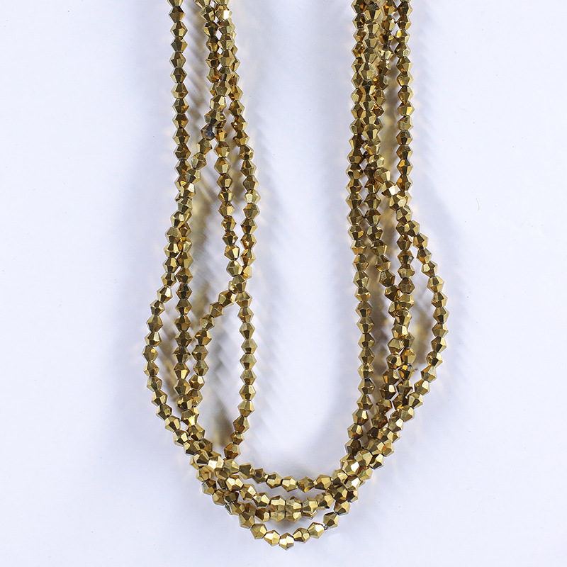 gold color plated 3MM About 140 pcs/20 strand
