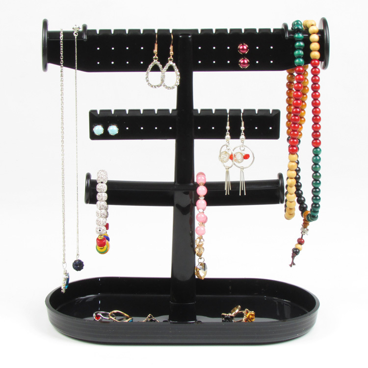 T-bar jewelry rack, black