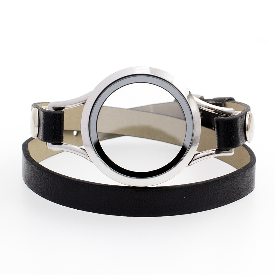 JK101 30mm stainless steel magnetic glazed surface PU double - ring double - sided glass