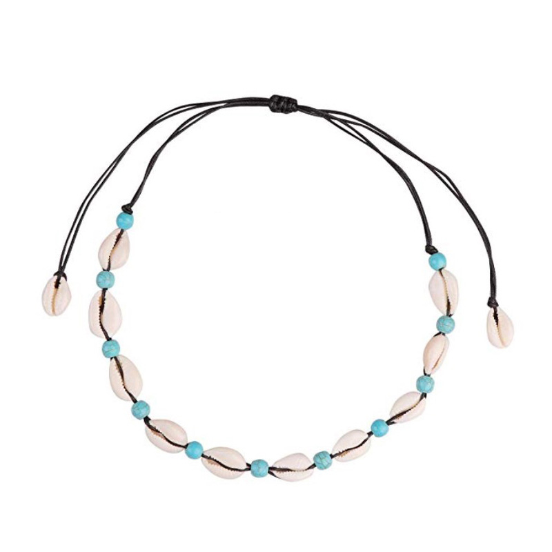 Blue Pine spacer shell necklace