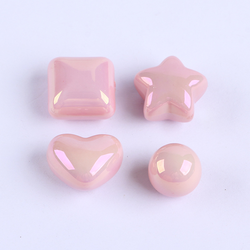 Pink single hole (square beads)