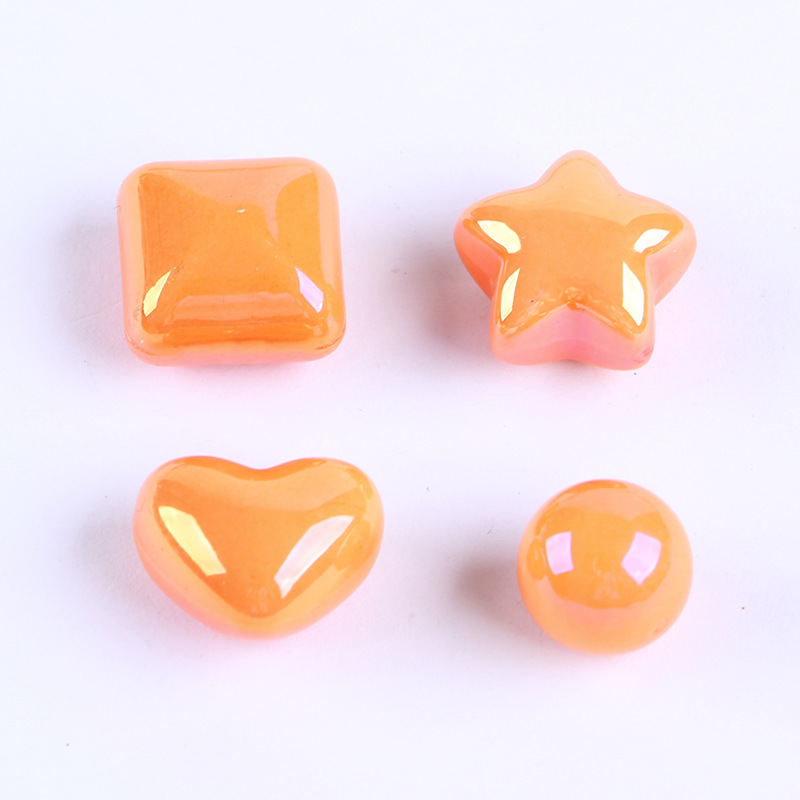 Orange single hole (square beads)