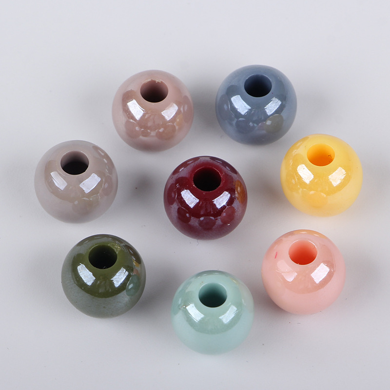 Plating white mixed color solid color round beads