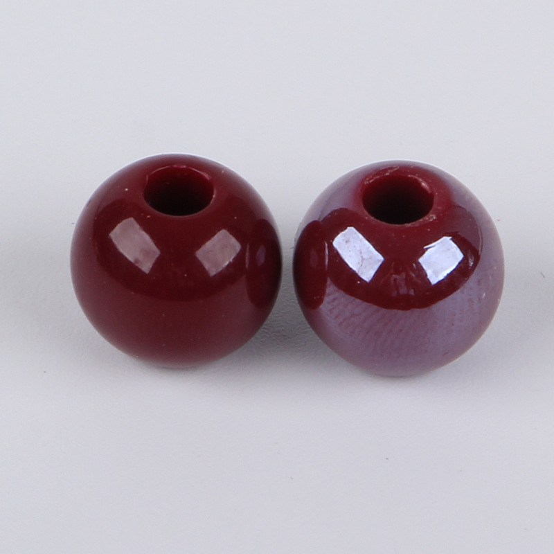 Maroon solid color round beads