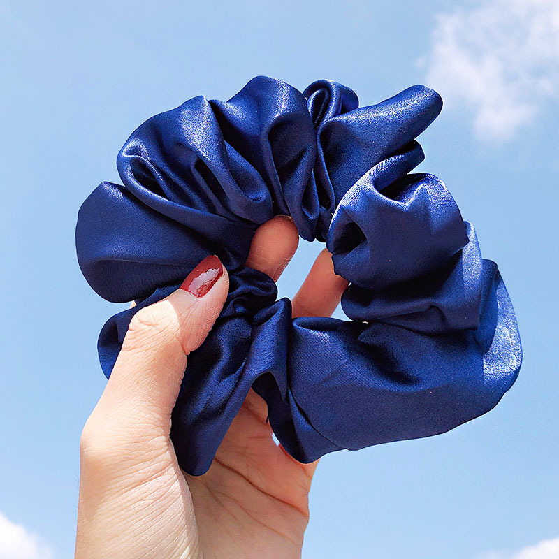 7 # Dark Blue Scrunchie