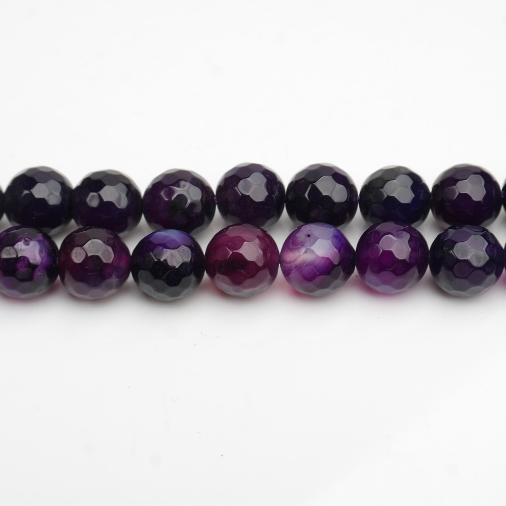 Purple Agate Ball beads with cut surface