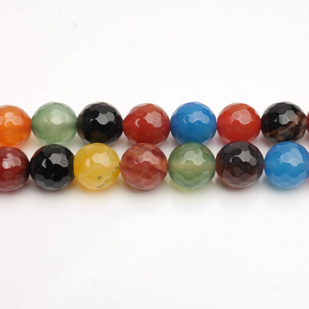 Colorful Agate Ball beads with cut surface