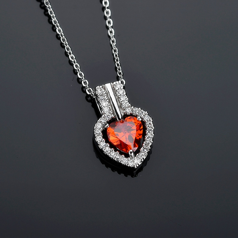 Garnet-red Zircon Necklace