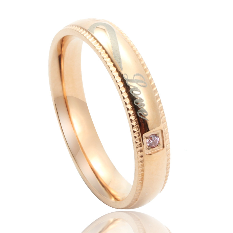 Rose gold women's ring ring number 7