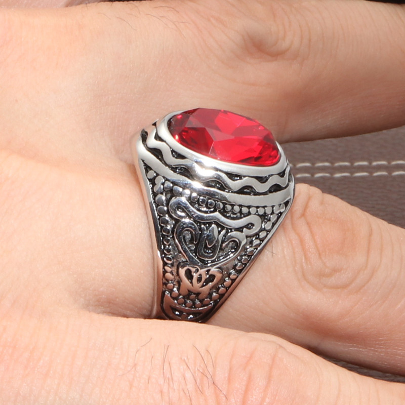Silver Ruby Ring Ring Number 8
