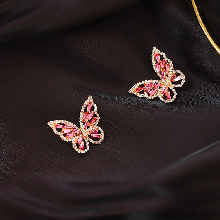 Red Diamond Butterfly earrings