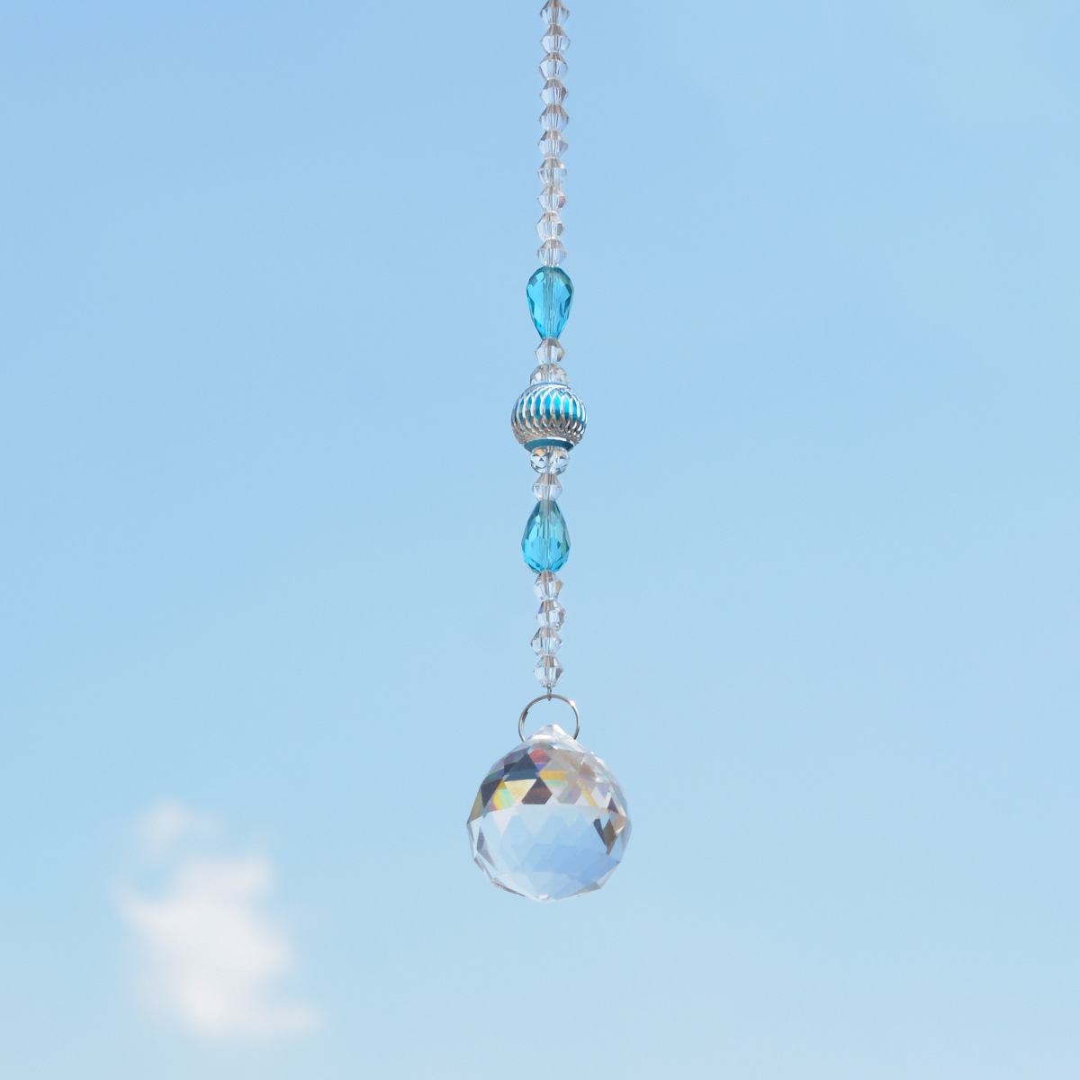 30 MM chandelier ball drop pendant -- Lake Blue