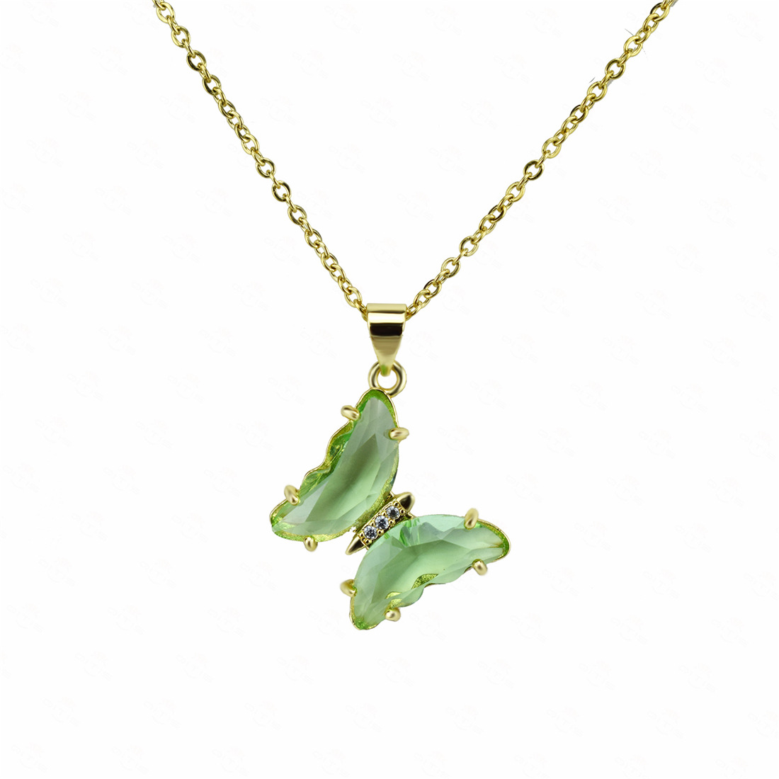 apple green necklace