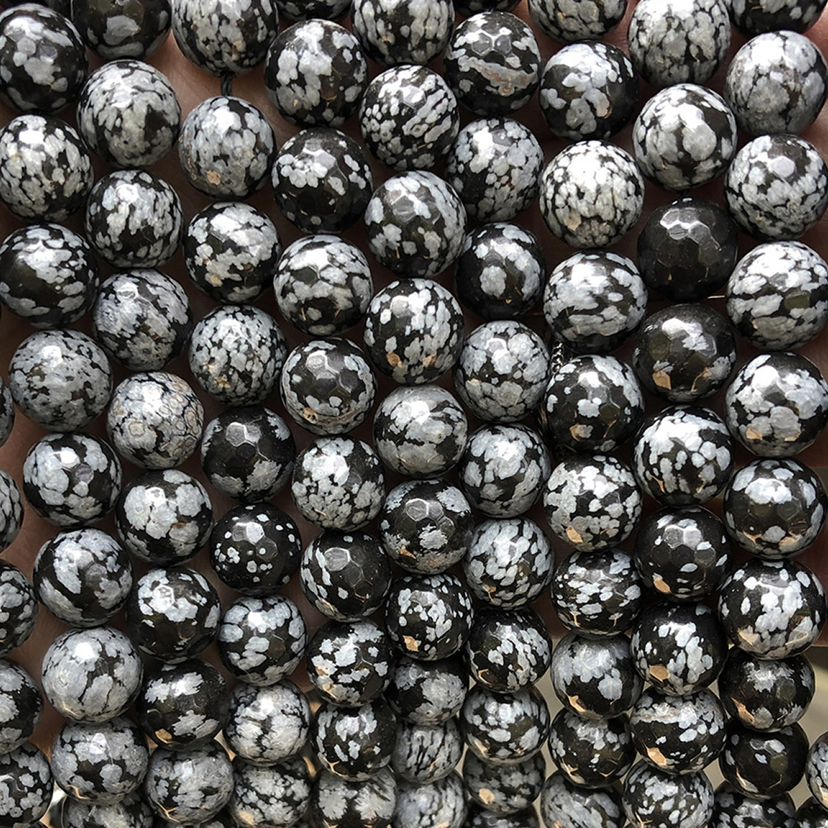 Faceted snowflake obsidian 4mm/95 pcs