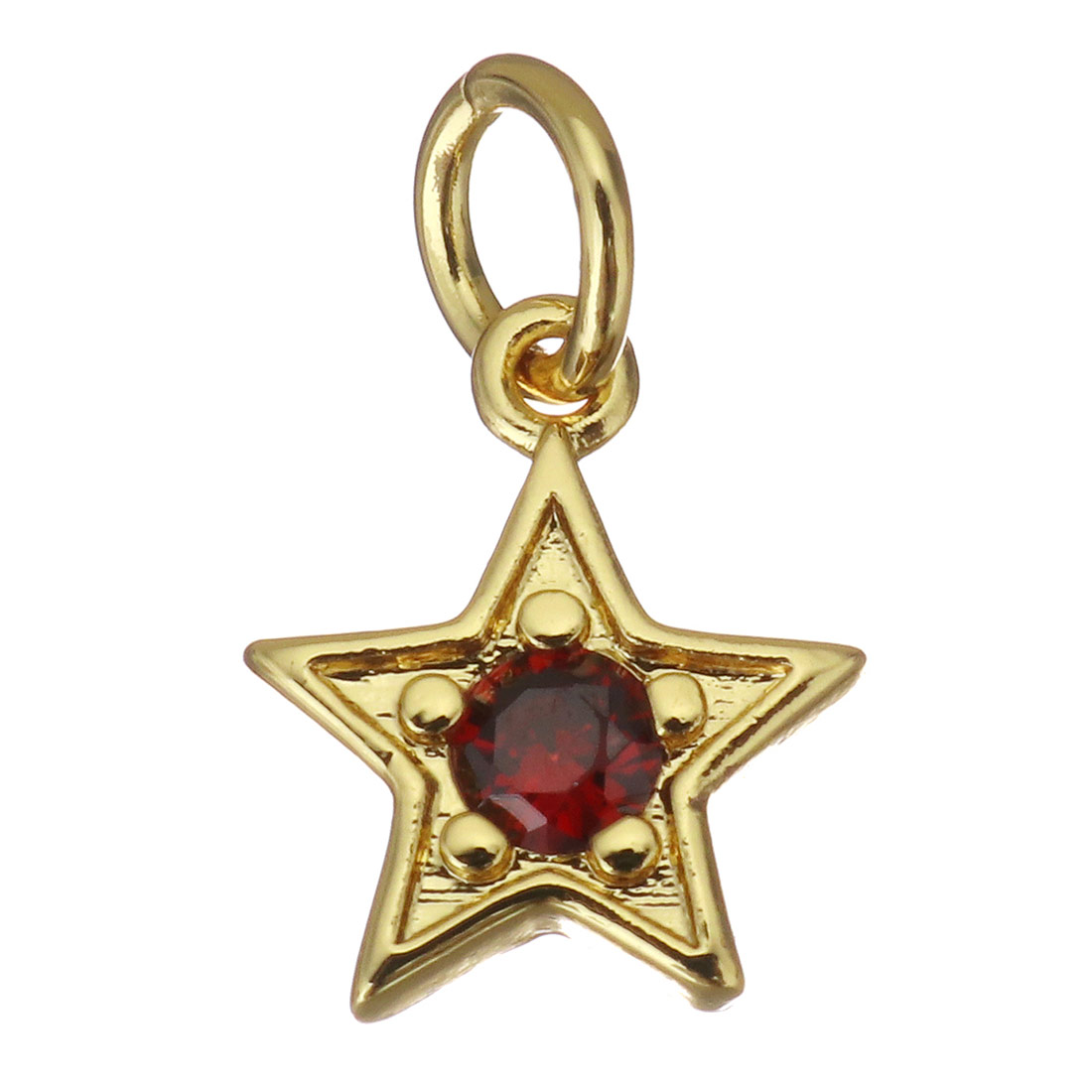 gold color plated with red CZ