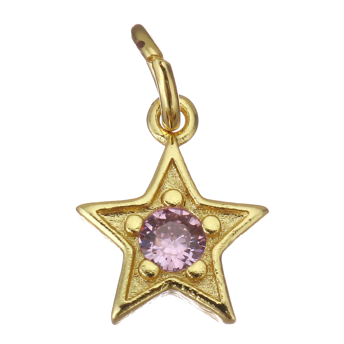  gold color plated with pink CZ