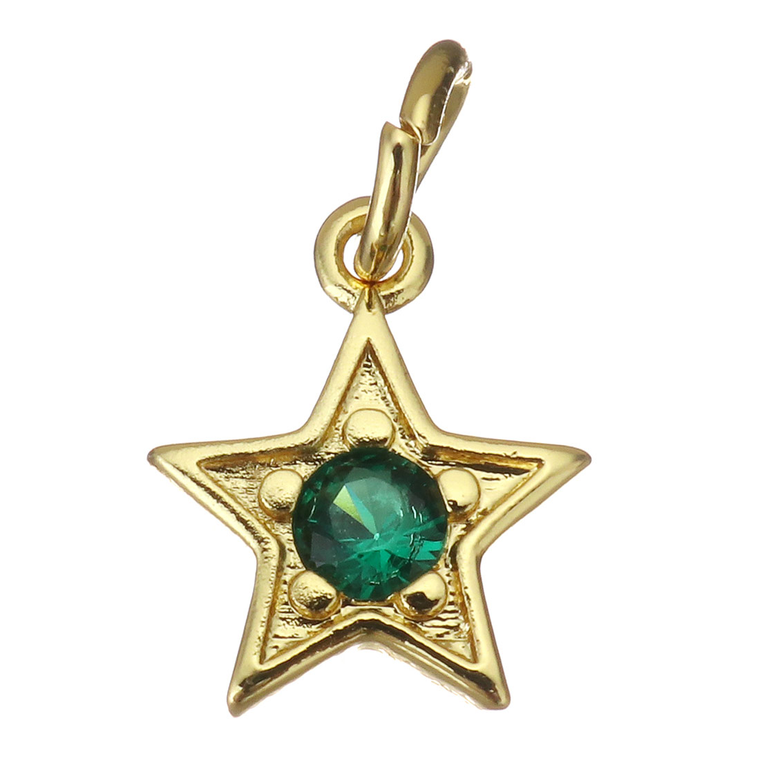  gold color plated with green CZ