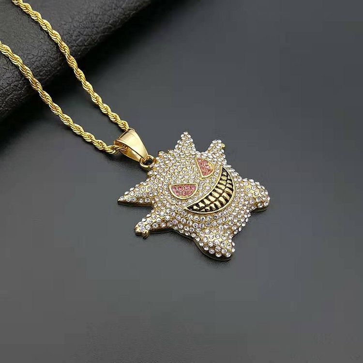 Gold pink eye single pendant