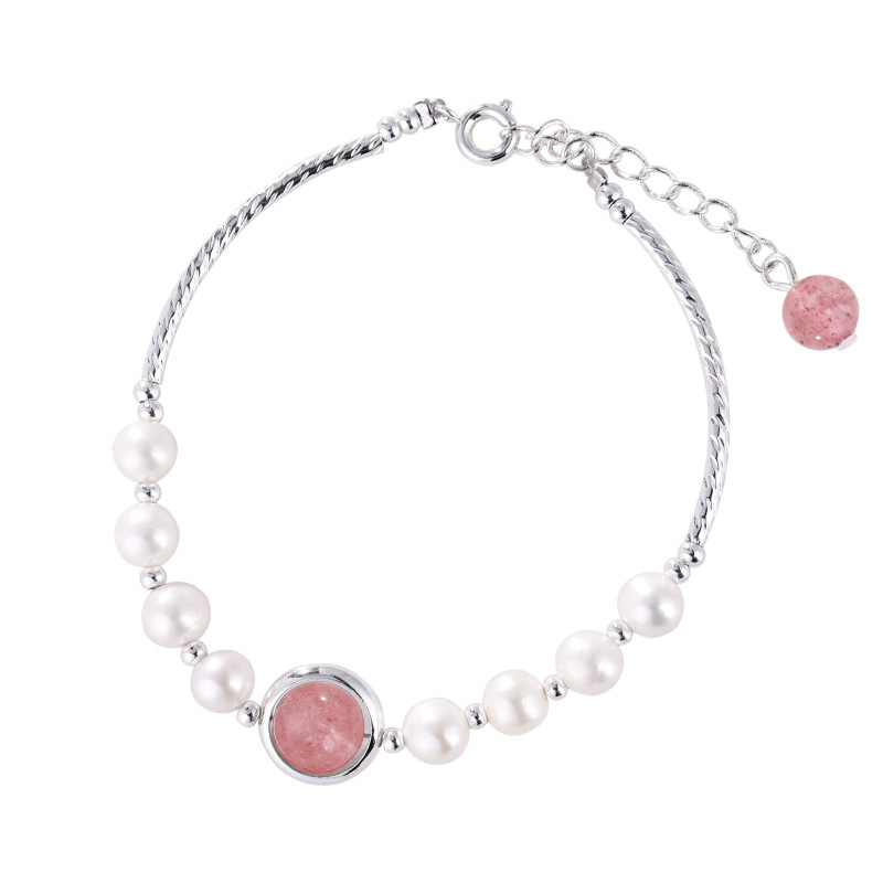 1:Strawberry crystal pearl bracelet