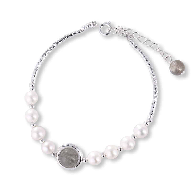 Moonstone pearl bracelet