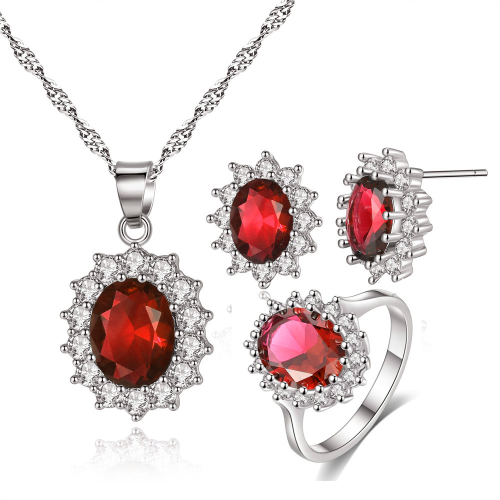 Red 3-piece open ring set