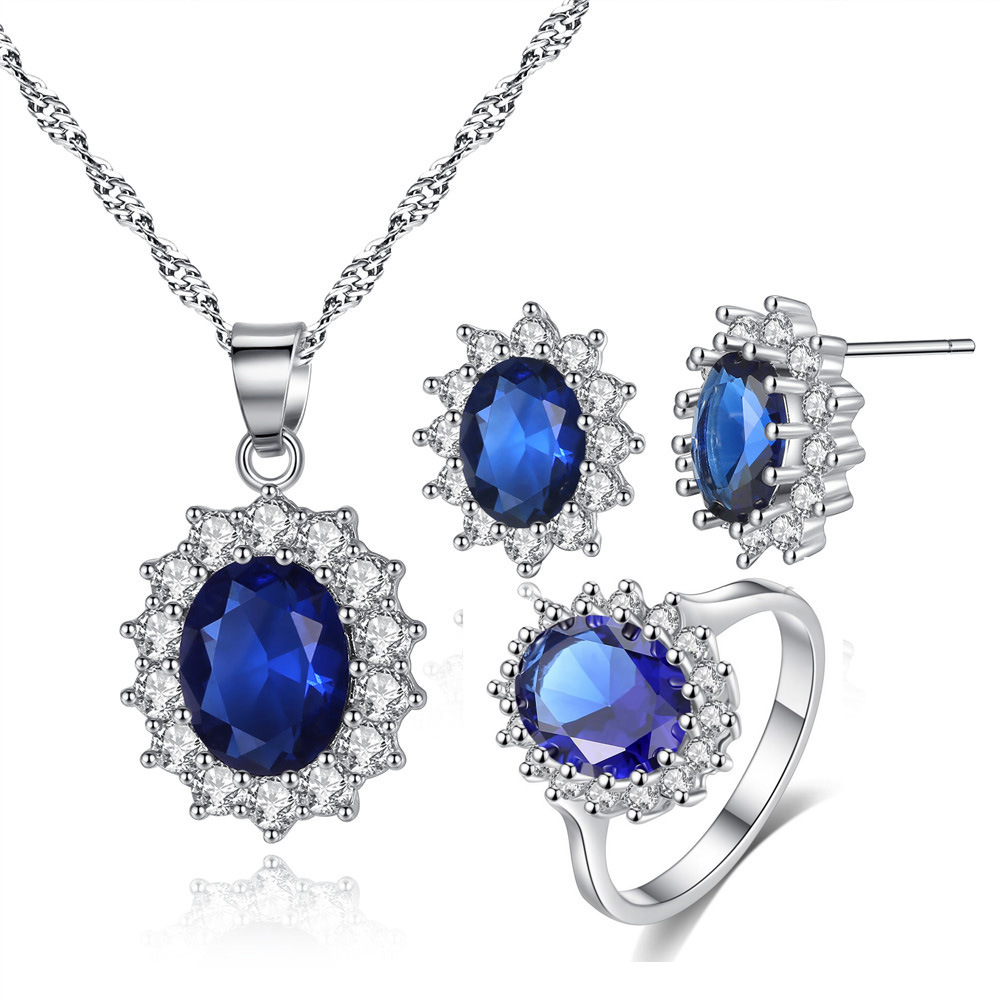 2:Sapphire blue set ring #7