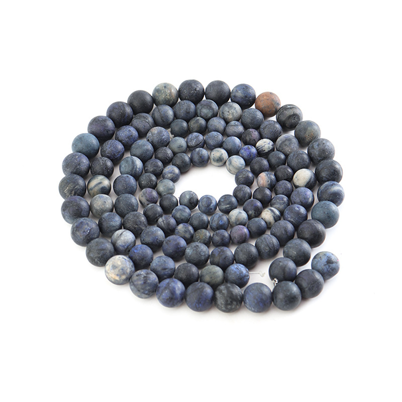 Frosted old bluestone stone beads