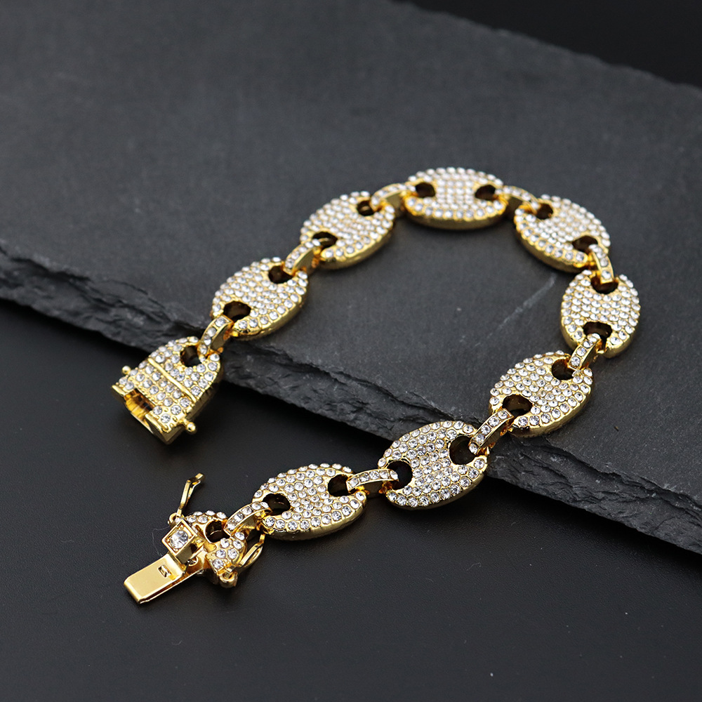  gold color plated with clear rhinestone