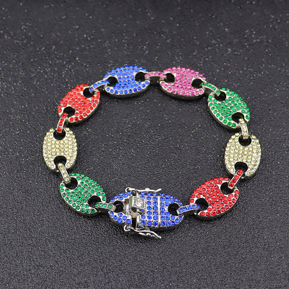 silver color plated with colorful rhinestone