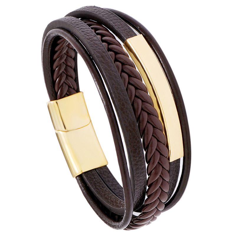 Brown leather + gold: 20.5CM