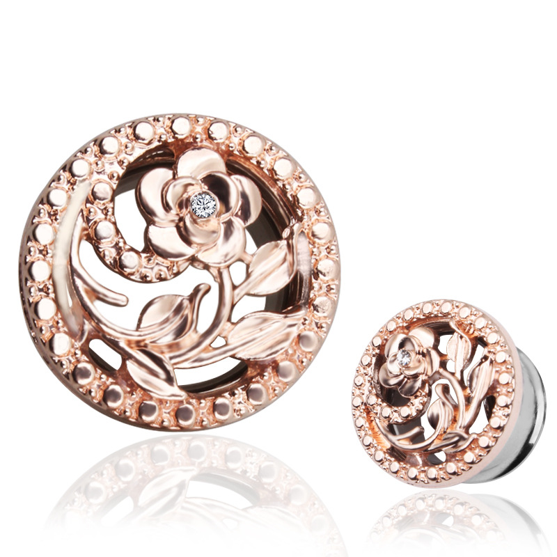 rose gold color plated,12mm