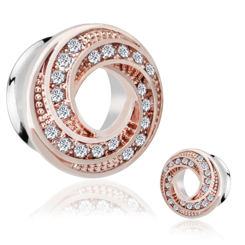 rose gold color plated,6mm