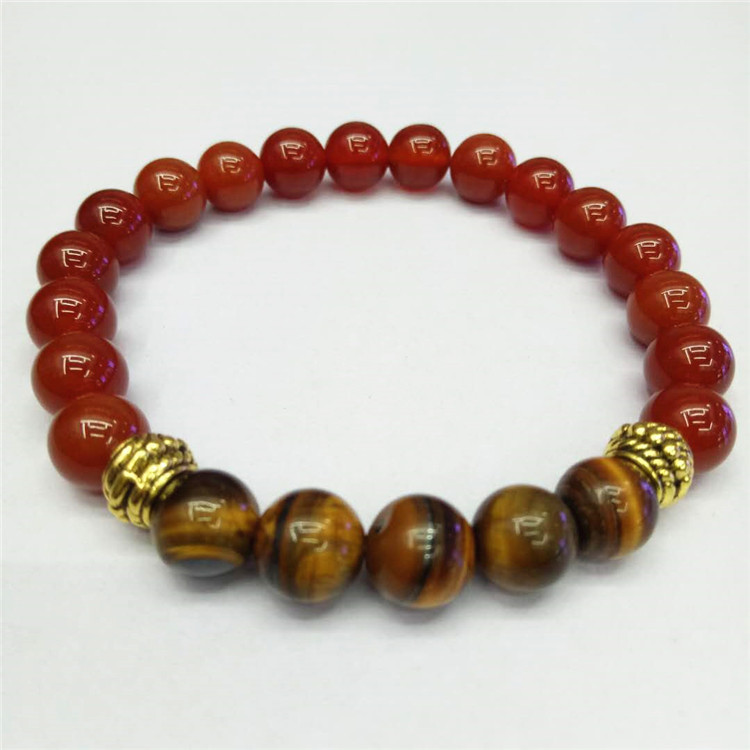 3:Red Agate and Tiger Eye and Gold Hardware